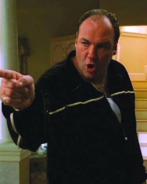 The Sopranos James Gandolfini Track suit  Mens Black & White Tracksuit in Velvet