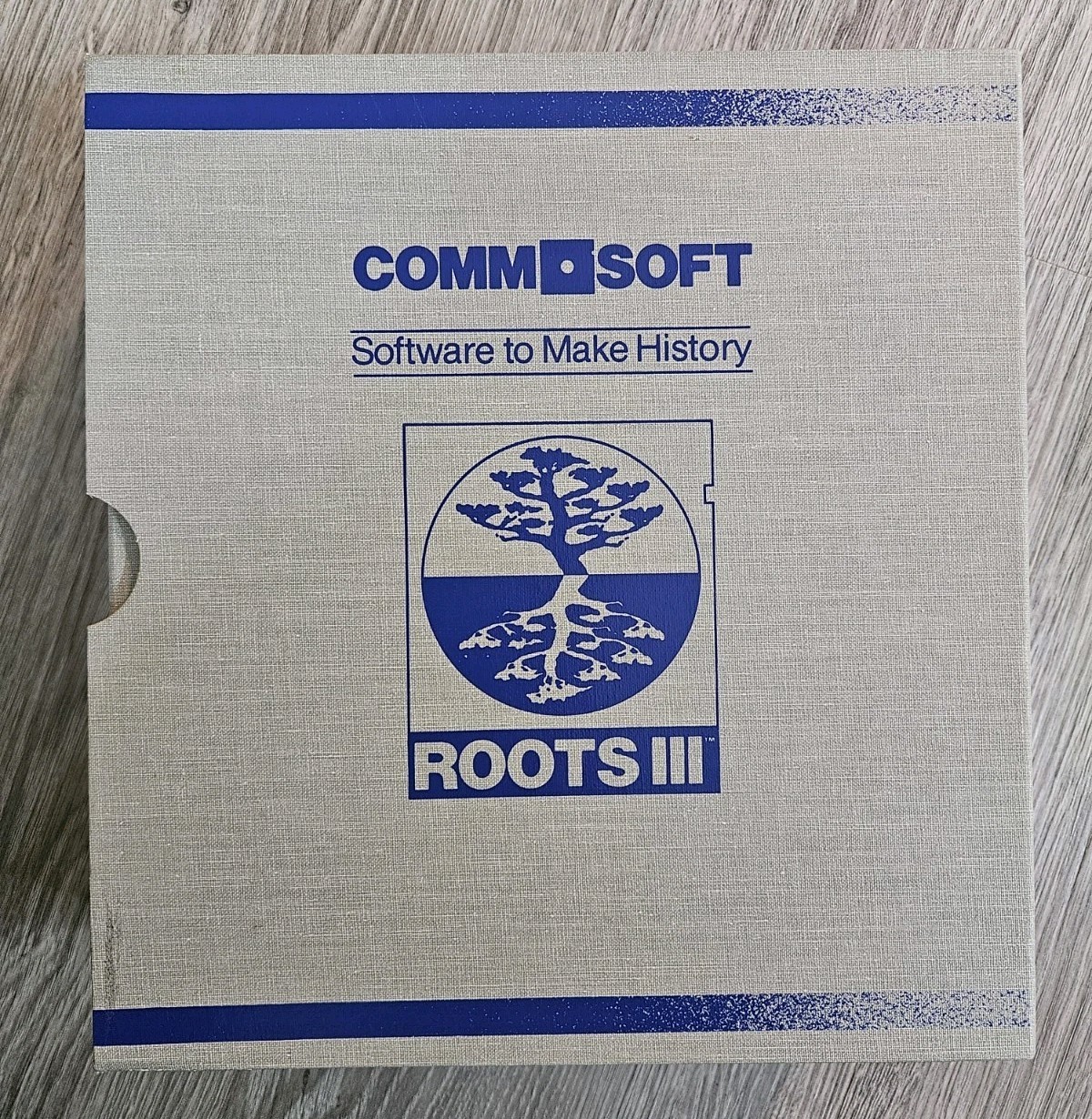 Roots III Genealogy IBM Software, 1988 CommSoft, Complete & software floppy disc