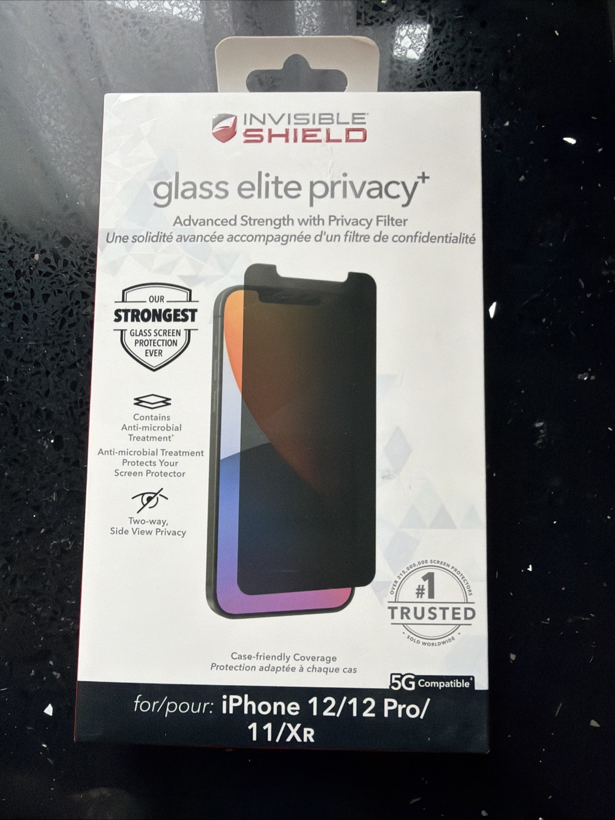 ZAGG InvisibleShield Glass Elite Privacy Screen Protector iPhone 12 Pro 12 11 XR