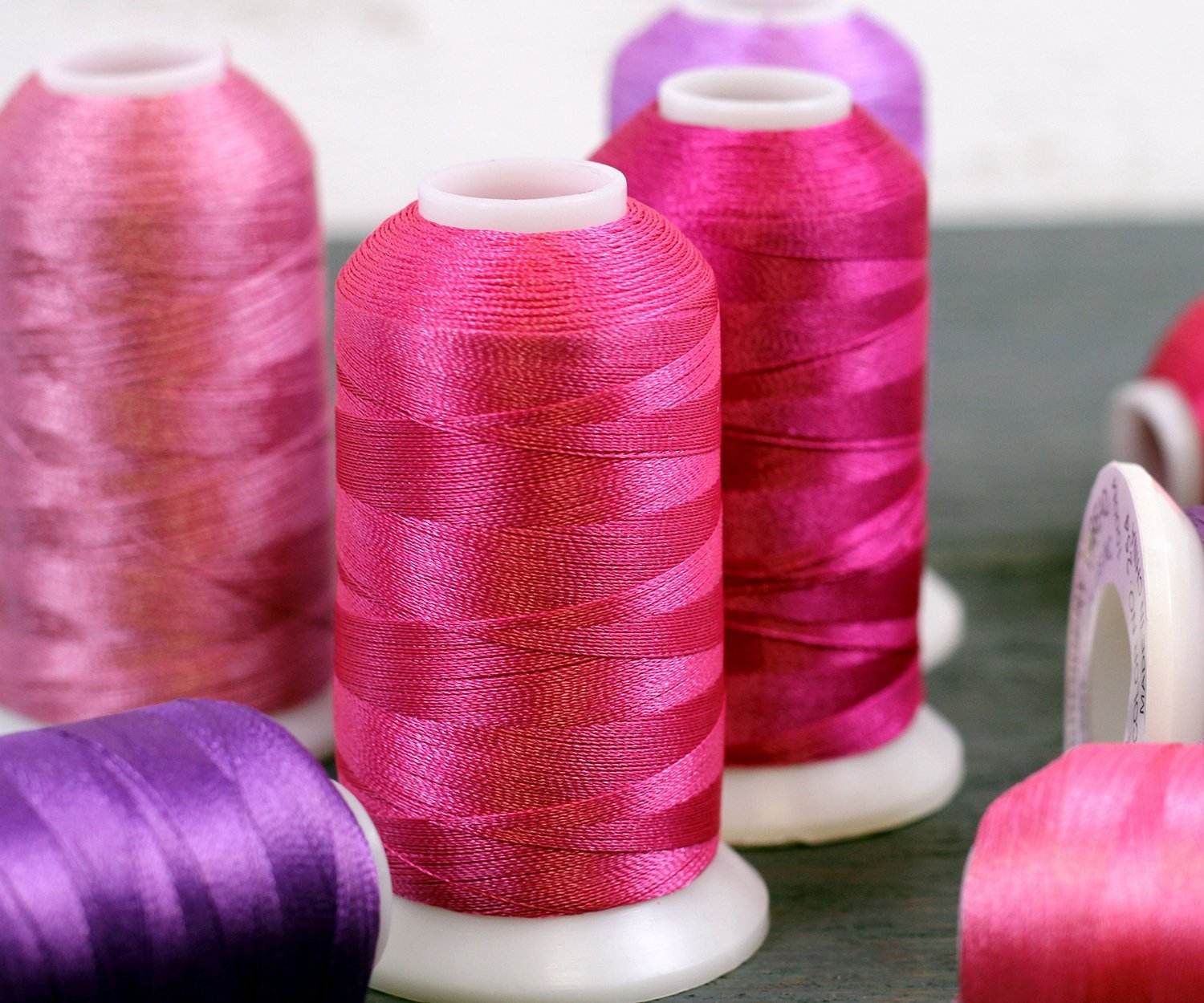RAYON MACHINE EMBROIDERY THREAD SETS - 18 SETS AVAIL - 1000M CONES - 40WT