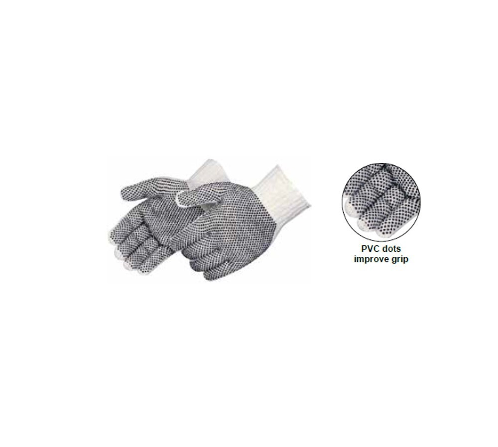 LIberty Safety Two-Sided Gloves w/Black PVC Dots, MENS, S4715Q, 1 dz, FREE SHIP