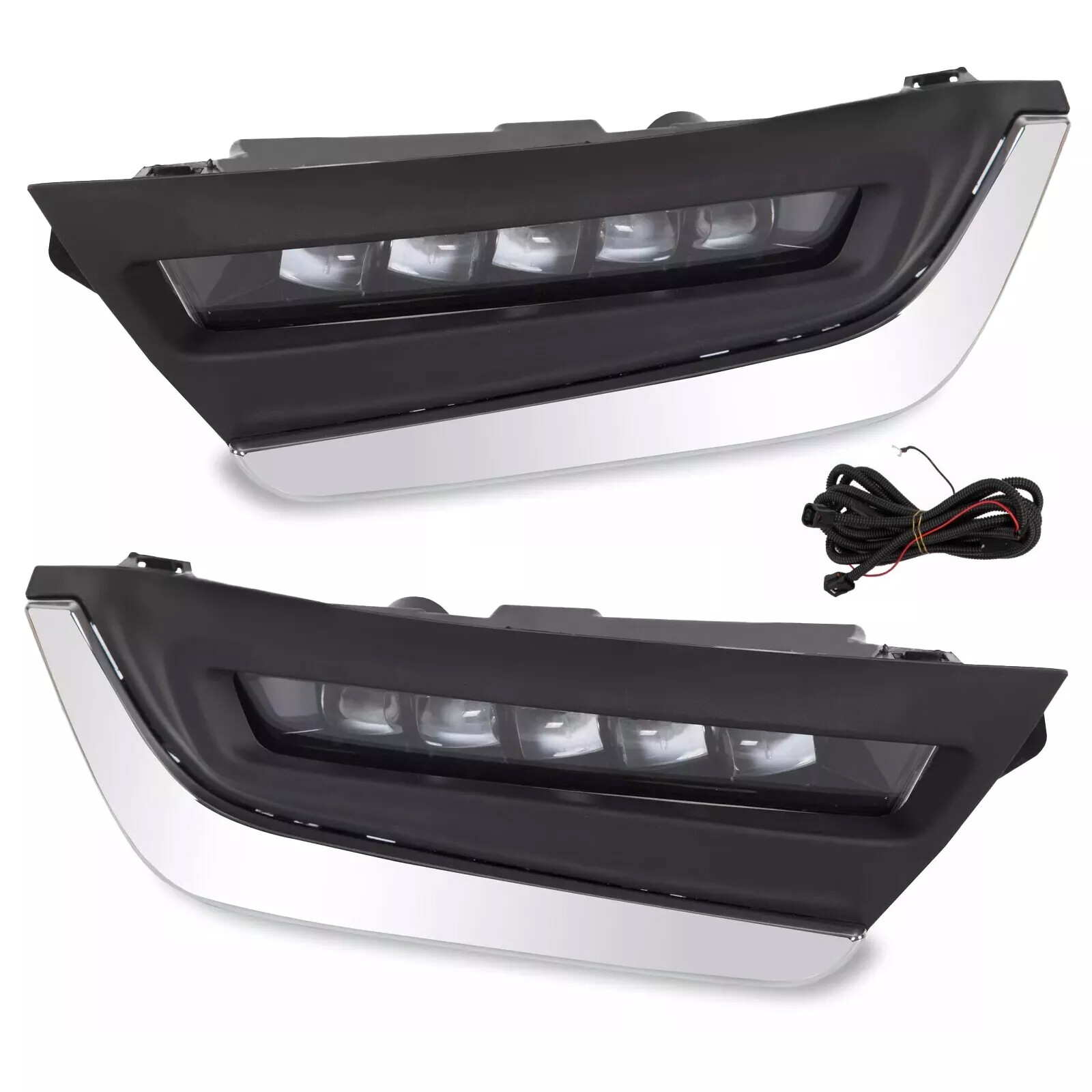 LED Fog Lights w/Brackets Pair Daytime Running lamp For Honda CRV CR-V 2017-2019