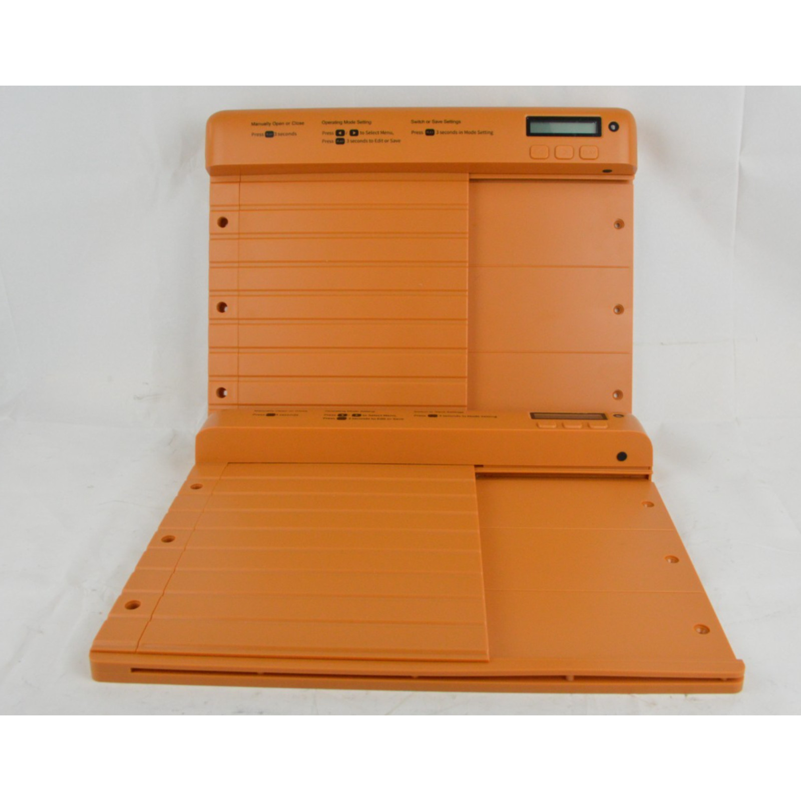 2x Automatic Chicken Coop Doors Battery Powered Programmable LCD Orange