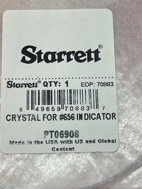 Starrett PT06908 Crystal ONLY for 656 Series Dial Indicators