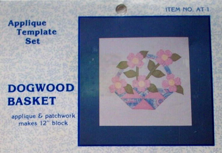 Dogwood Basket applique plastic quilt template set unopen