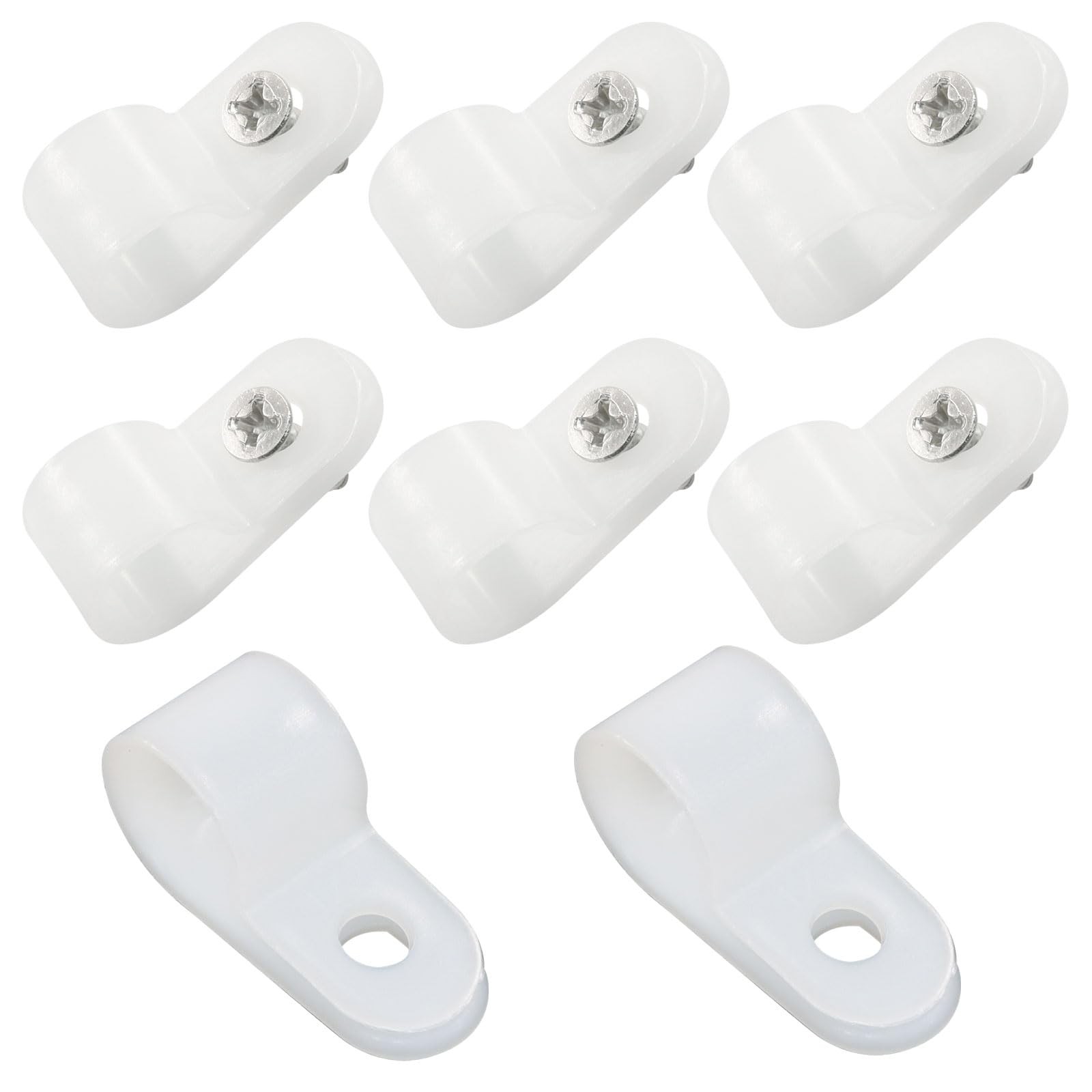 RType Cable Clamp 1/2 Inch PStyle White Nylon Wire Organizer Clip 60 Pcs