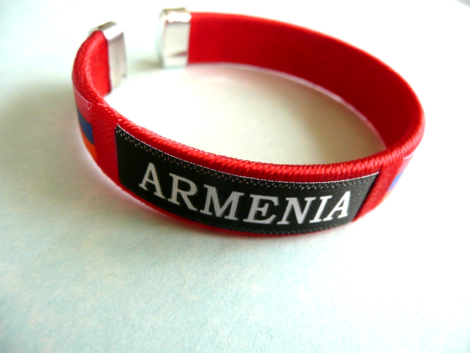 RED BLUE ORANGE  ARMENIAN FLAG COLOR   BRACELET  ARMENIA   Ես հայ Եմ