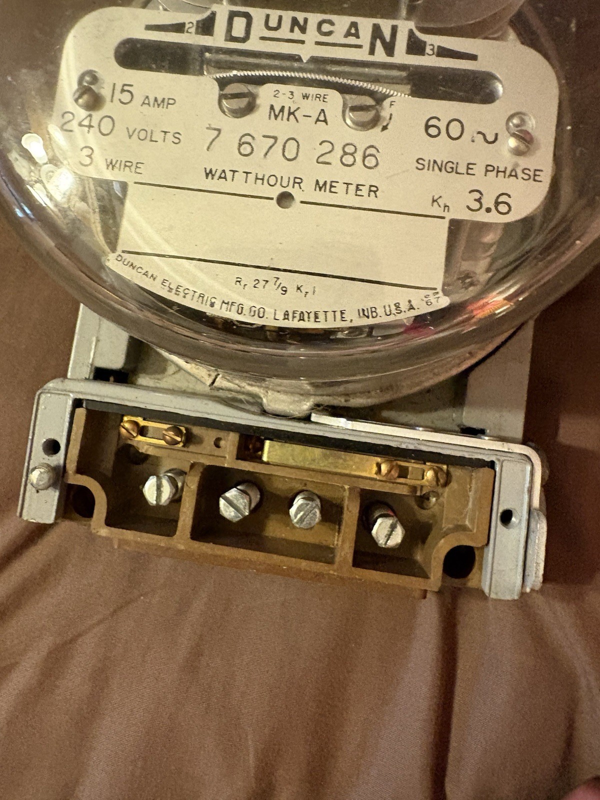 Duncan Single Stator Watthour Meter