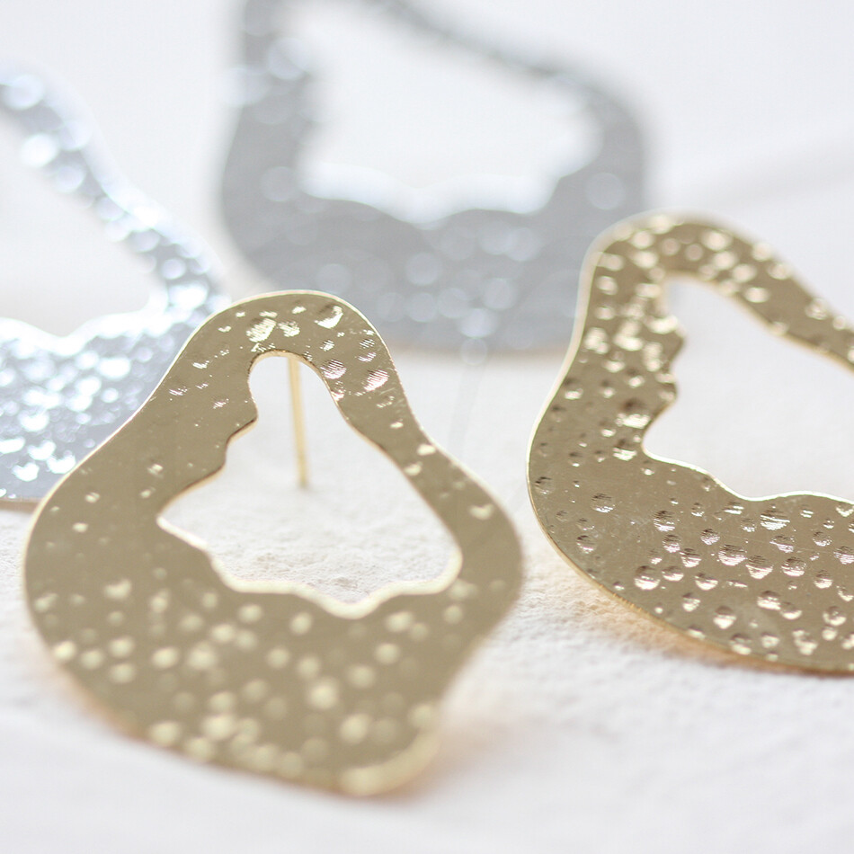 One Pair Premium Plated Brass Earring Post with Sterling Silver Pin (4598C)