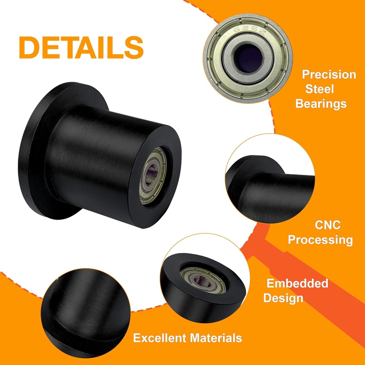 Upgraded Machined Wheels/Rollers Compatible with Total Gym GR8FLEX,Replacement P