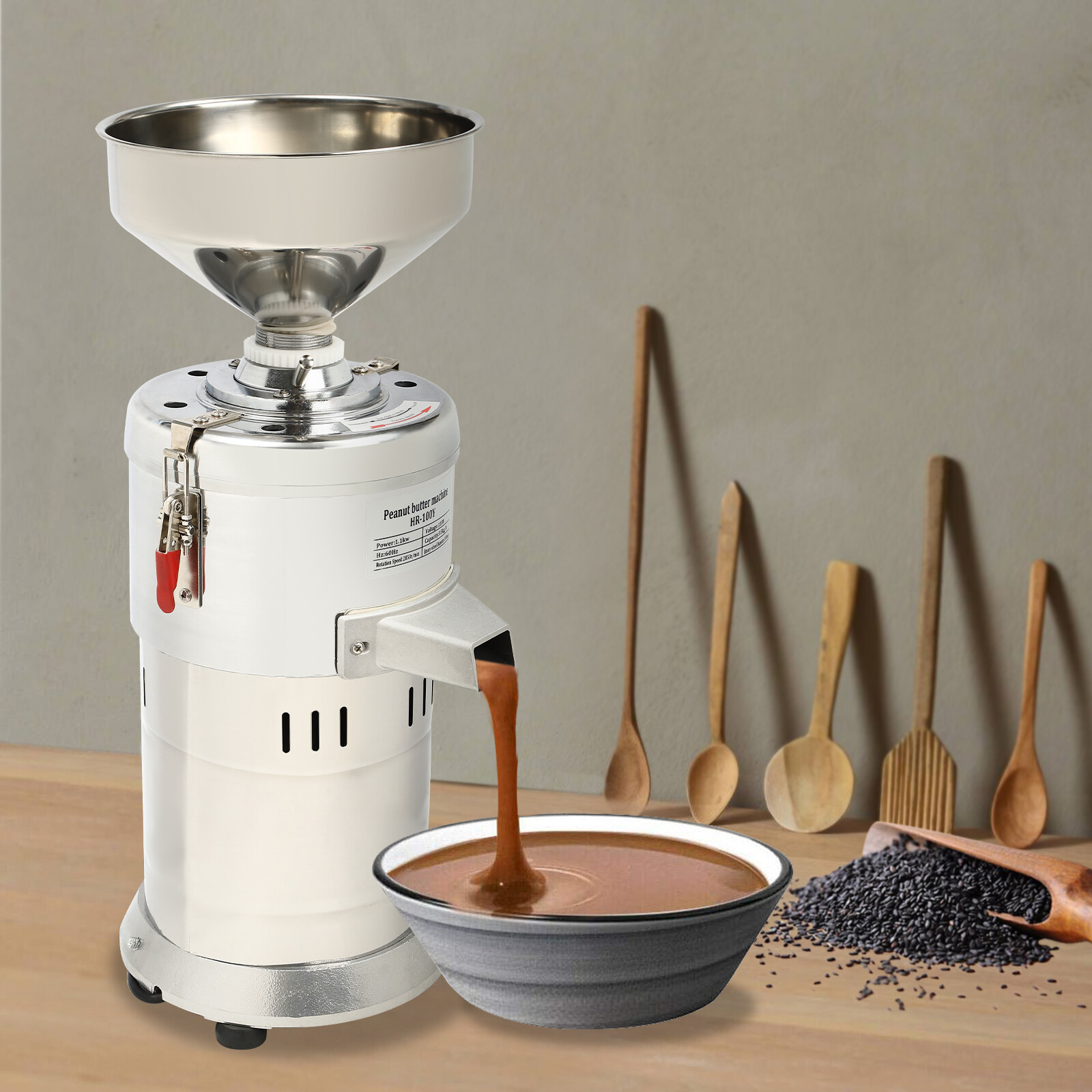 Electric Grain Grinder Sesame Sauce Peanut Nut Butter Grain Maker Machine 1100W