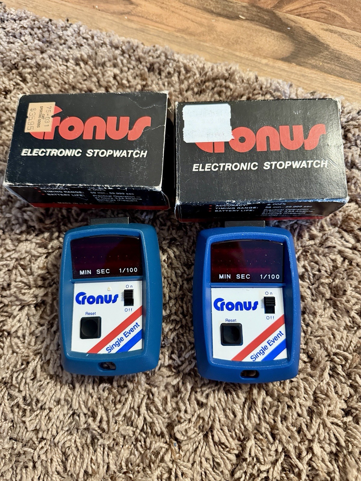 Vintage 1970s CRONUS LED Olympian Digital Stopwatch Timer Lot (2) Parts Only