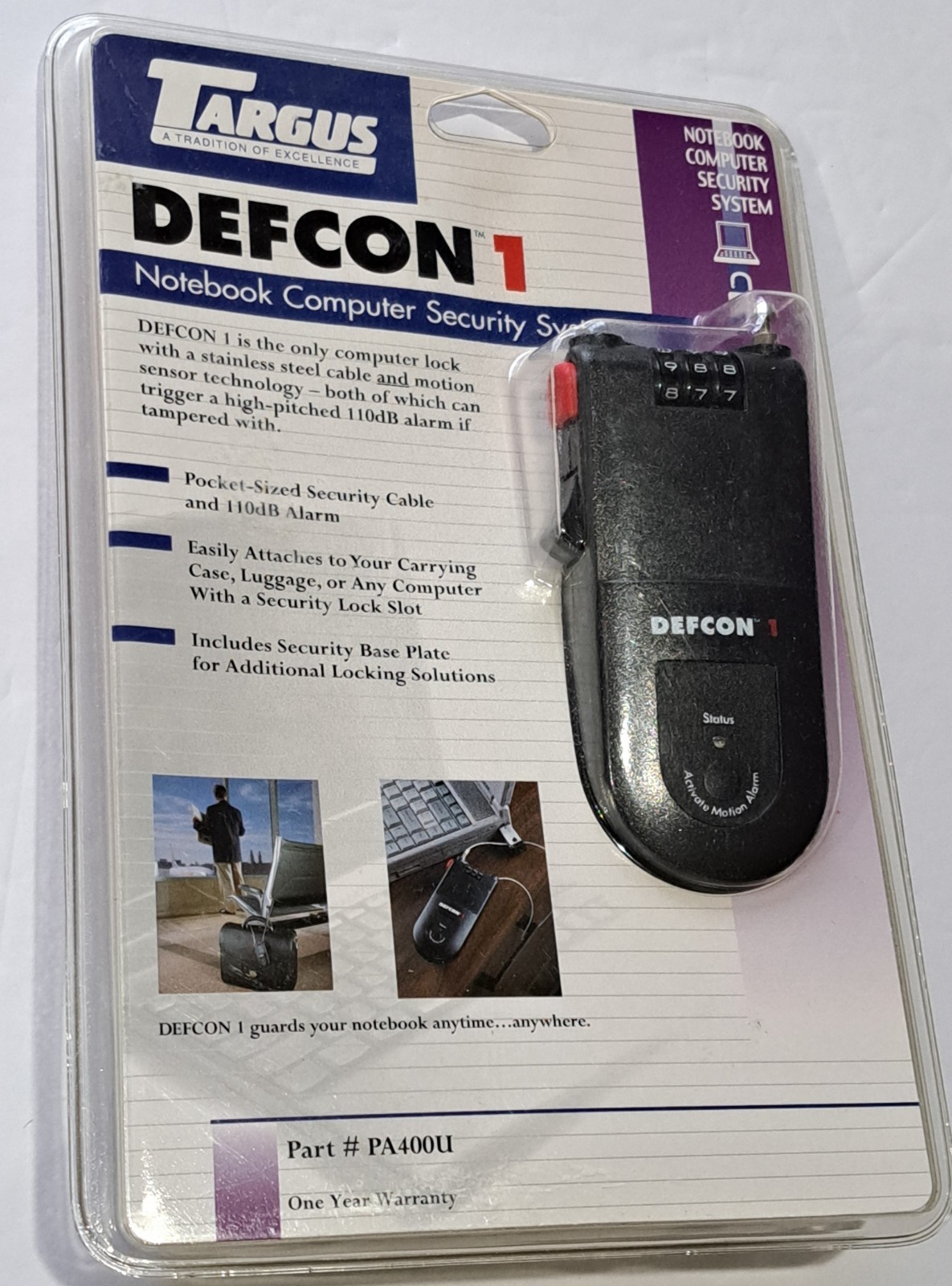 Targus DEFCON 1 Notebook Computer Security System - Secure Lock