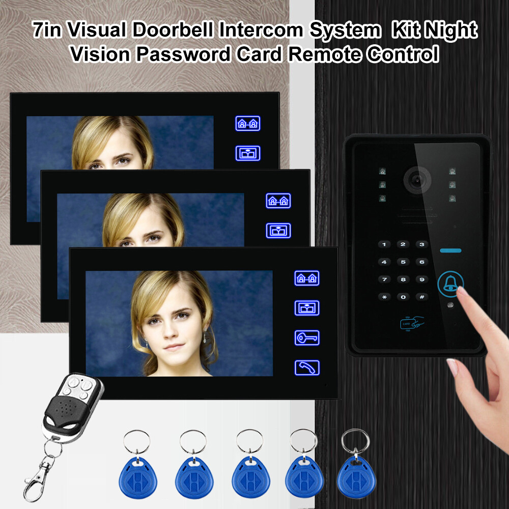 7" Monitor Video Door Phone Doorbell Intercom Home Entry Security System Camera