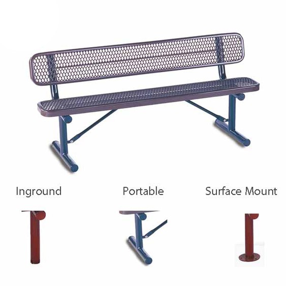 Wabash SG318D Signature Series Outdoor Bench, 8'L, Diamond Pattern Seat & Bac...