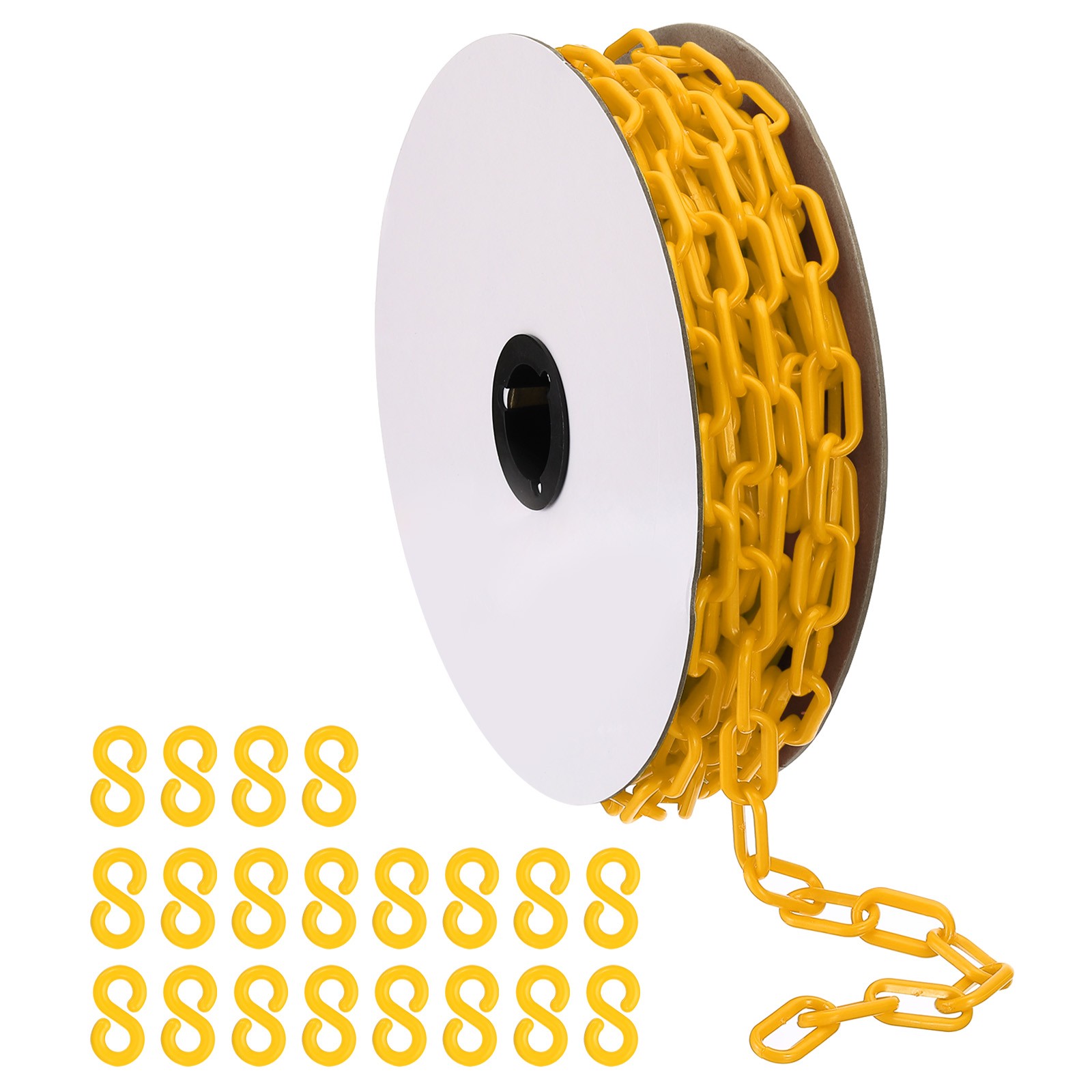 Plastic Chain,52 FEET Safety Barrier Chain for Crowd, 1/4inch(6mm) Yellow