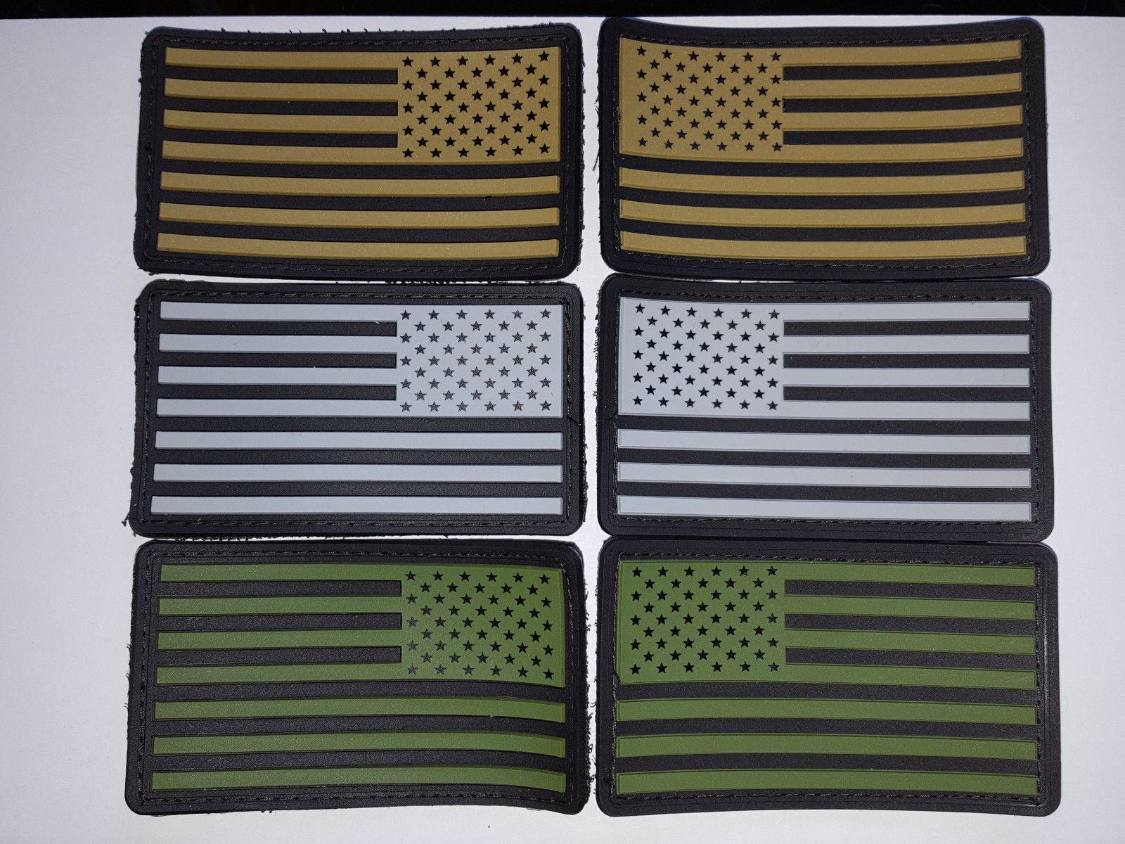 US FLAG 3-D RUBBER ARMY FLAG AIRSOFT BADGE PATCH WITH Hook and Loop VARIOUS COLORS