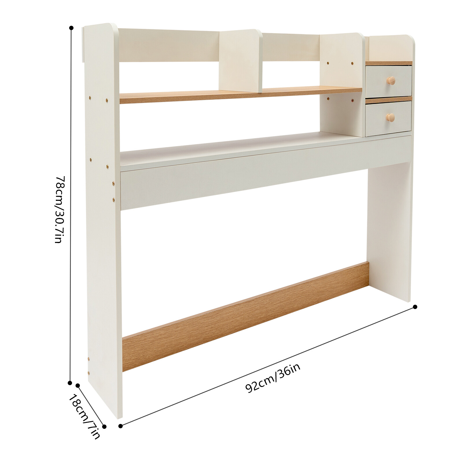 2 Tiers Desktop Bookshelf Office Dorm Desk Organiser Storage Shelf Display Rack