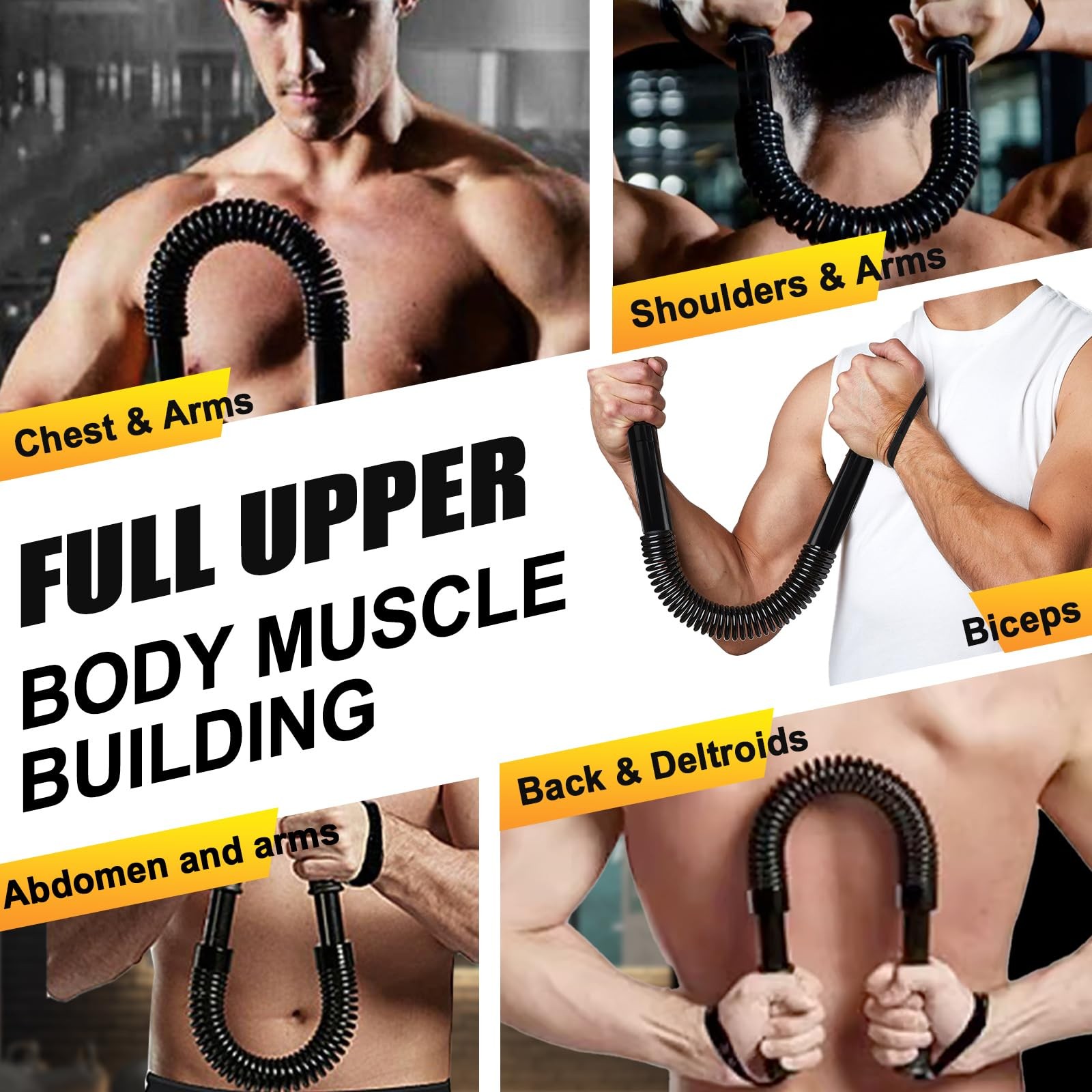 Power Twister Bar - Upper Body Exercise for Chest arm Workout Equipment, Stre...