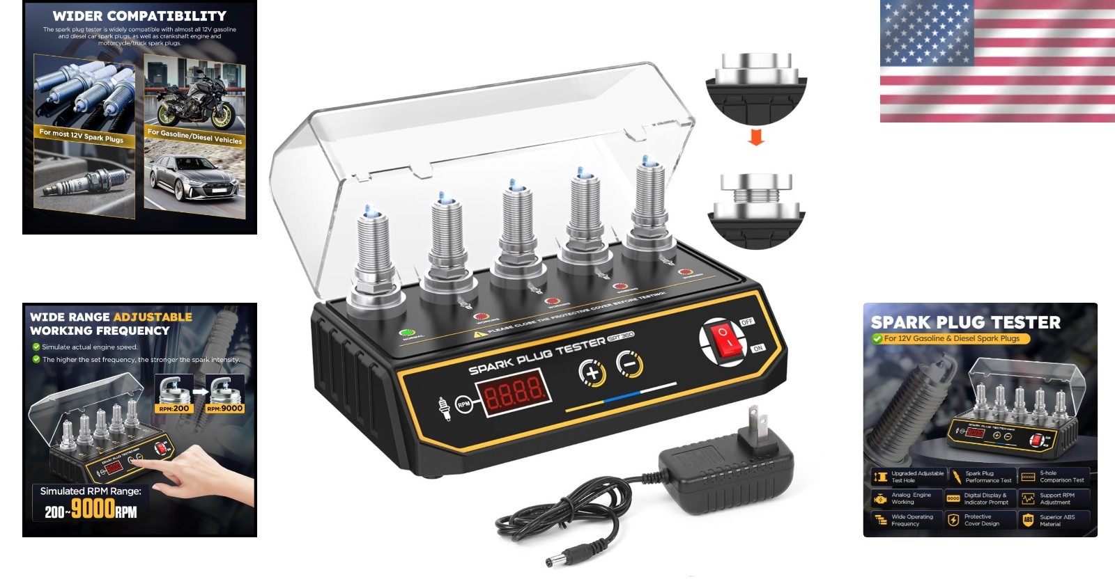 Car Spark Plug Tester with Digital Display