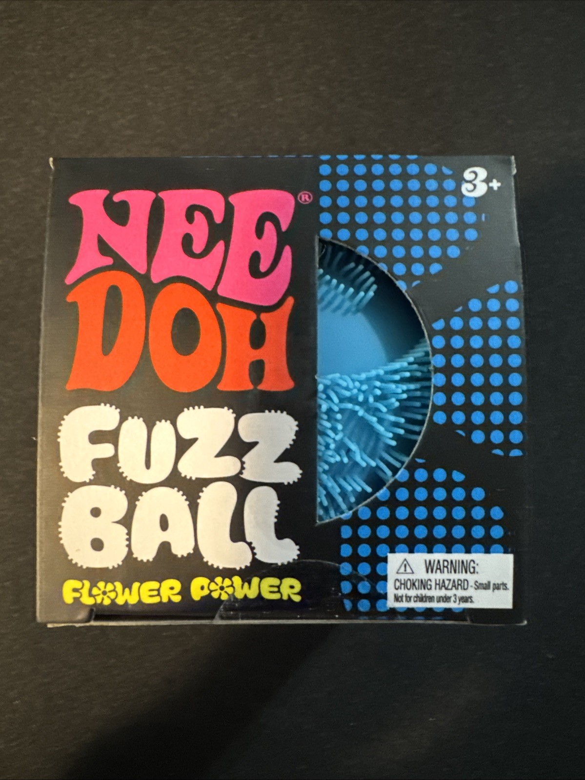 NeeDoh Fuzz Ball Flower Power - BLUE - Authentic - NEW
