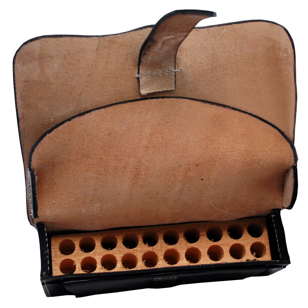 Civil War Union Cavalry Carbine Leather Cartridge Box Ammo Pouch & Wooden blocks