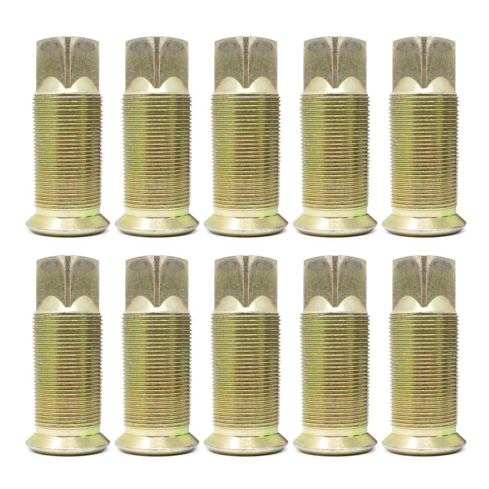 Ten M-133 LH Stud-Piloted Budd Wheel Inner Cap Nuts - 3-1/16" Long