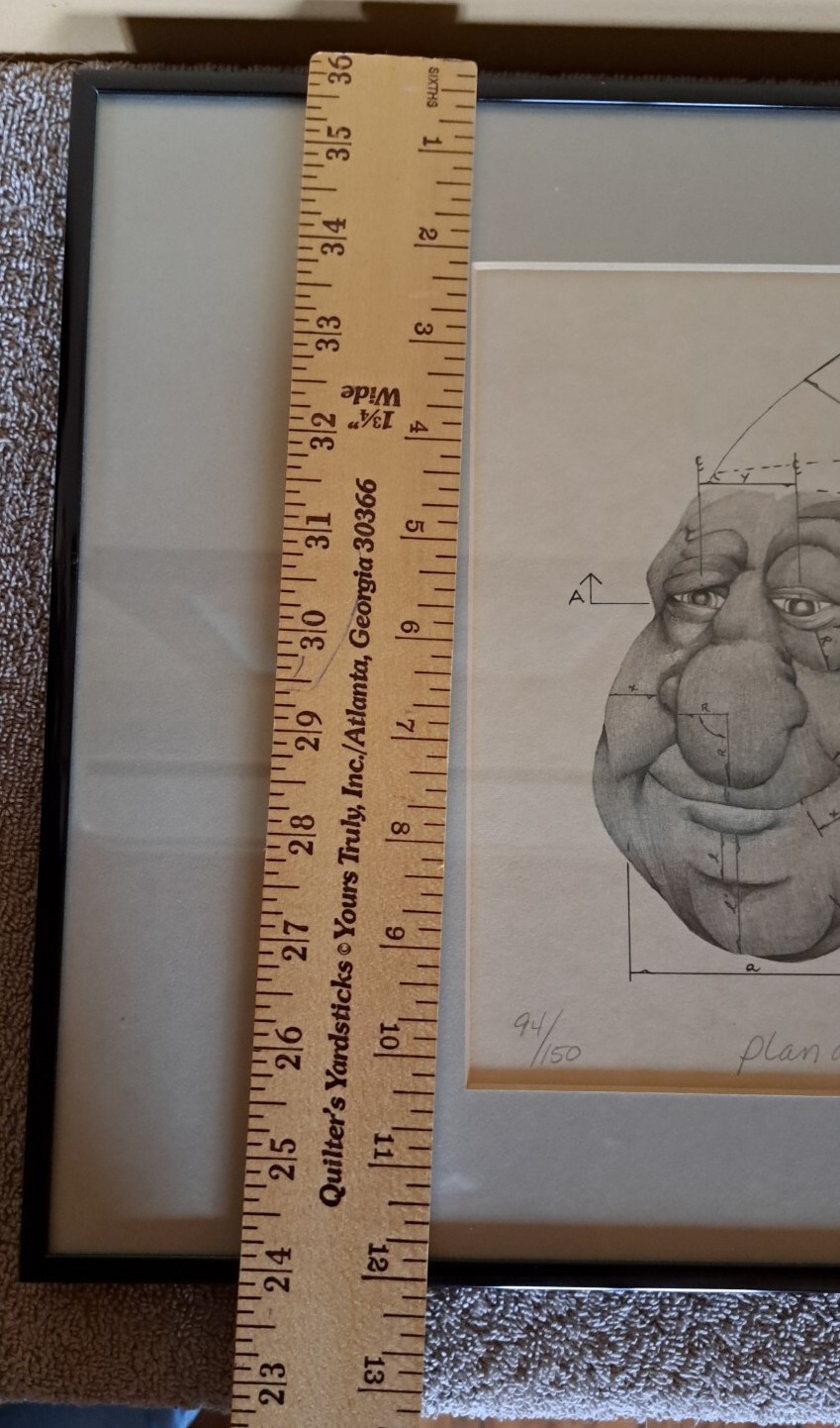 Vtg Pencil Drawing Artwork "Plan Ahead" Unique Whimsical Signed And Numbered