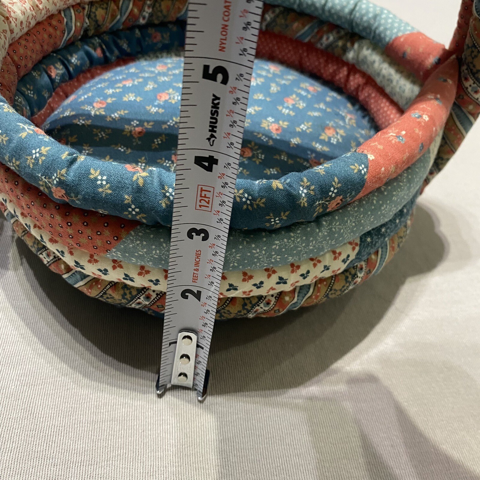 Handcrafted Easter Basket Fabric Bunny Egg / Fabric Quilted Basket