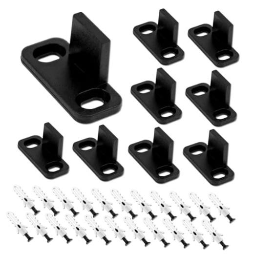 12 Pieces Sliding Barn Door Floor Guides Closet Hardware - Plastic - Black