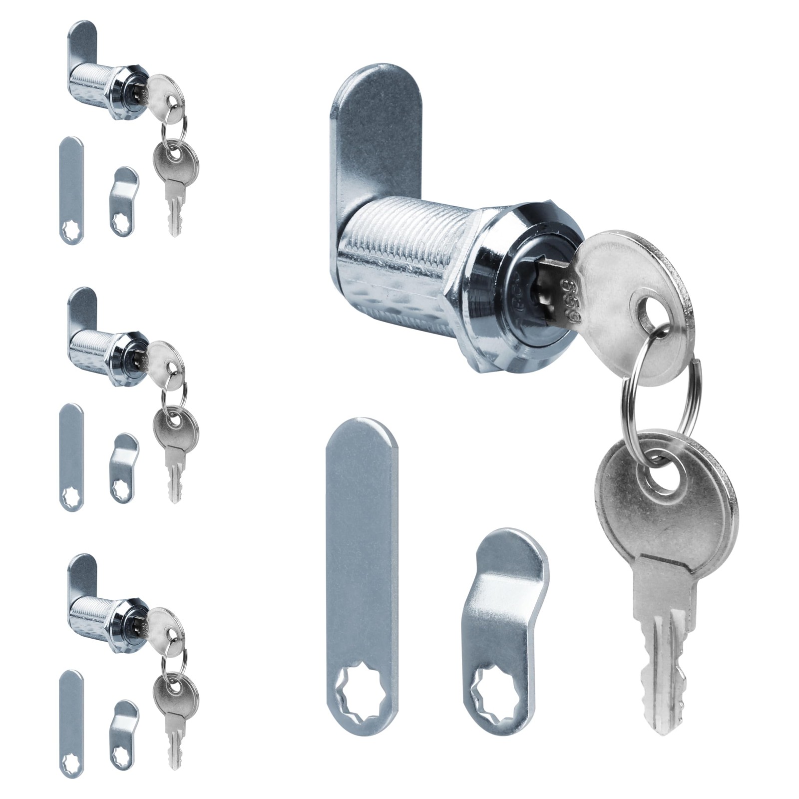 4 PCS Cabinet Cam Locks Keyed Alike 1-1/8 Inch Drawer Tool Box Barrel Lock