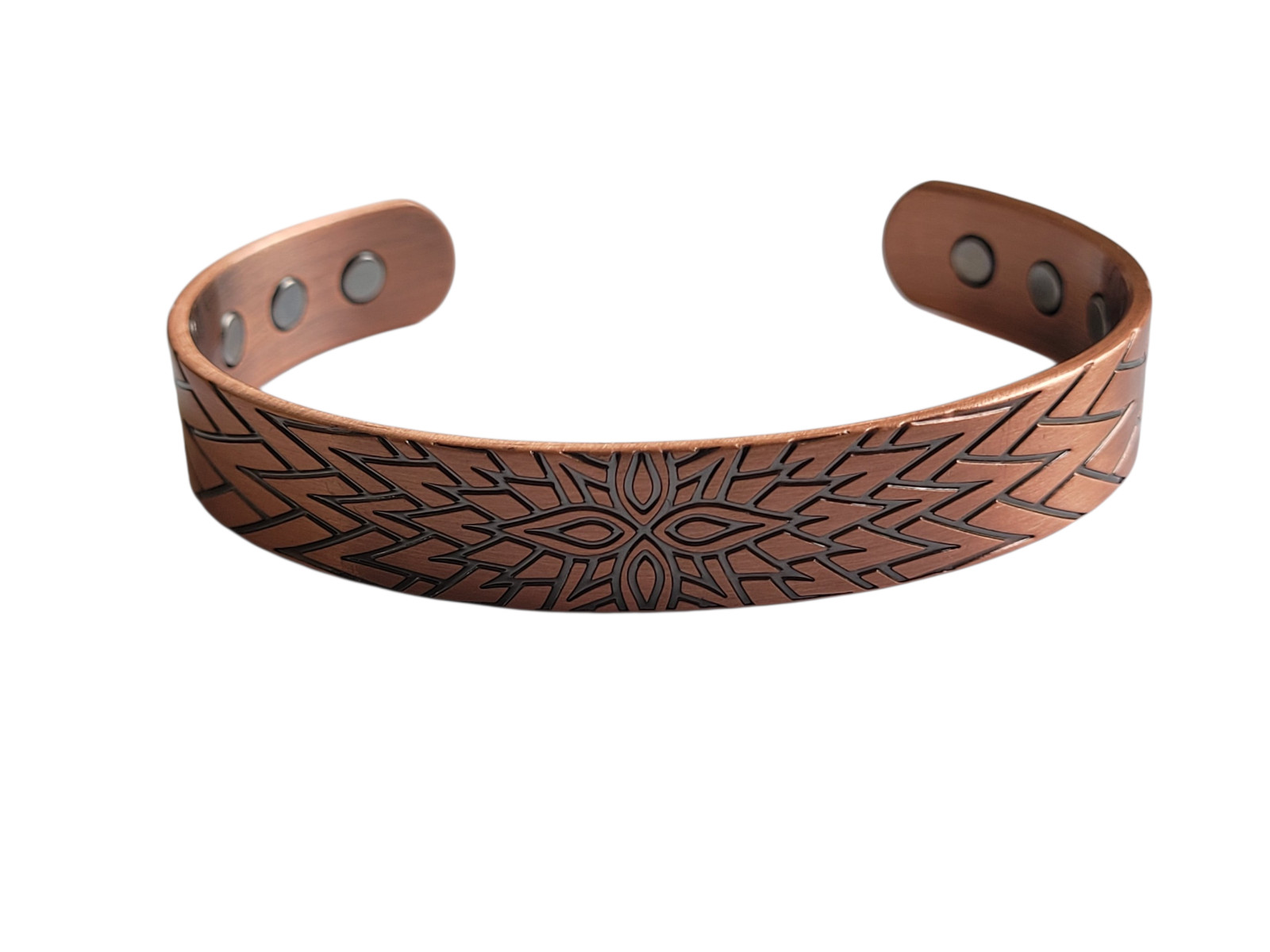 Artisan Pure Solid Copper Magnetic Bracelet Arthritis Pain Therapy Cuff Bangle