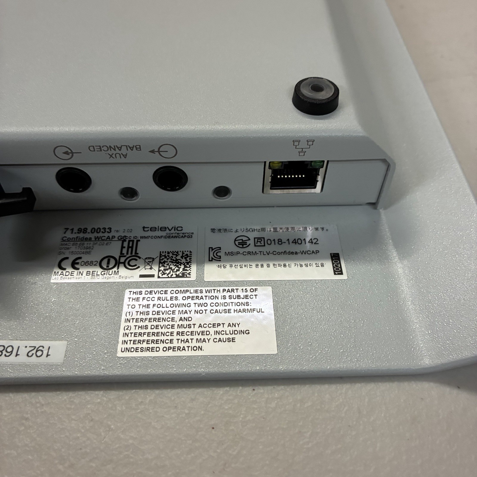 Televic Confidea WCAP G3 Wireless Control Access Point Up to 1024 Units Power