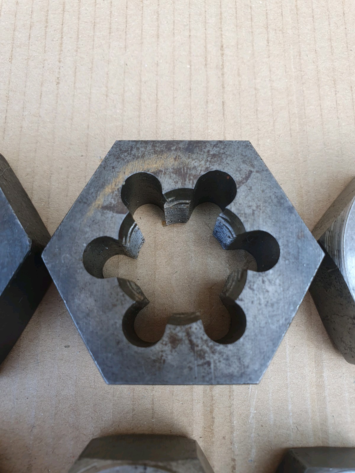 Vintage Hexagonal Rethreading Dies Imperial Measurements