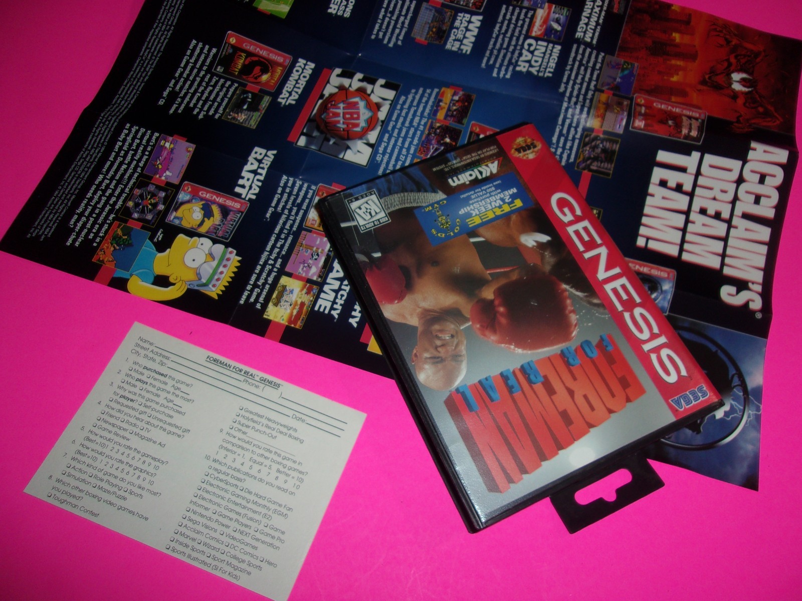 Foreman For Real Boxing Sega Genesis Box ONLY W/Inserts