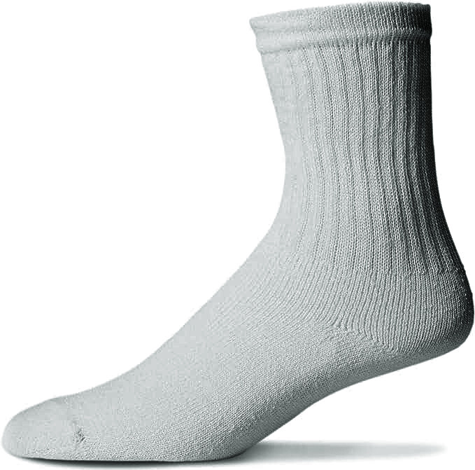 3-12 Pairs For Mens Gray Sports Athletic Work Crew Socks Cotton Size 9-11 10-13