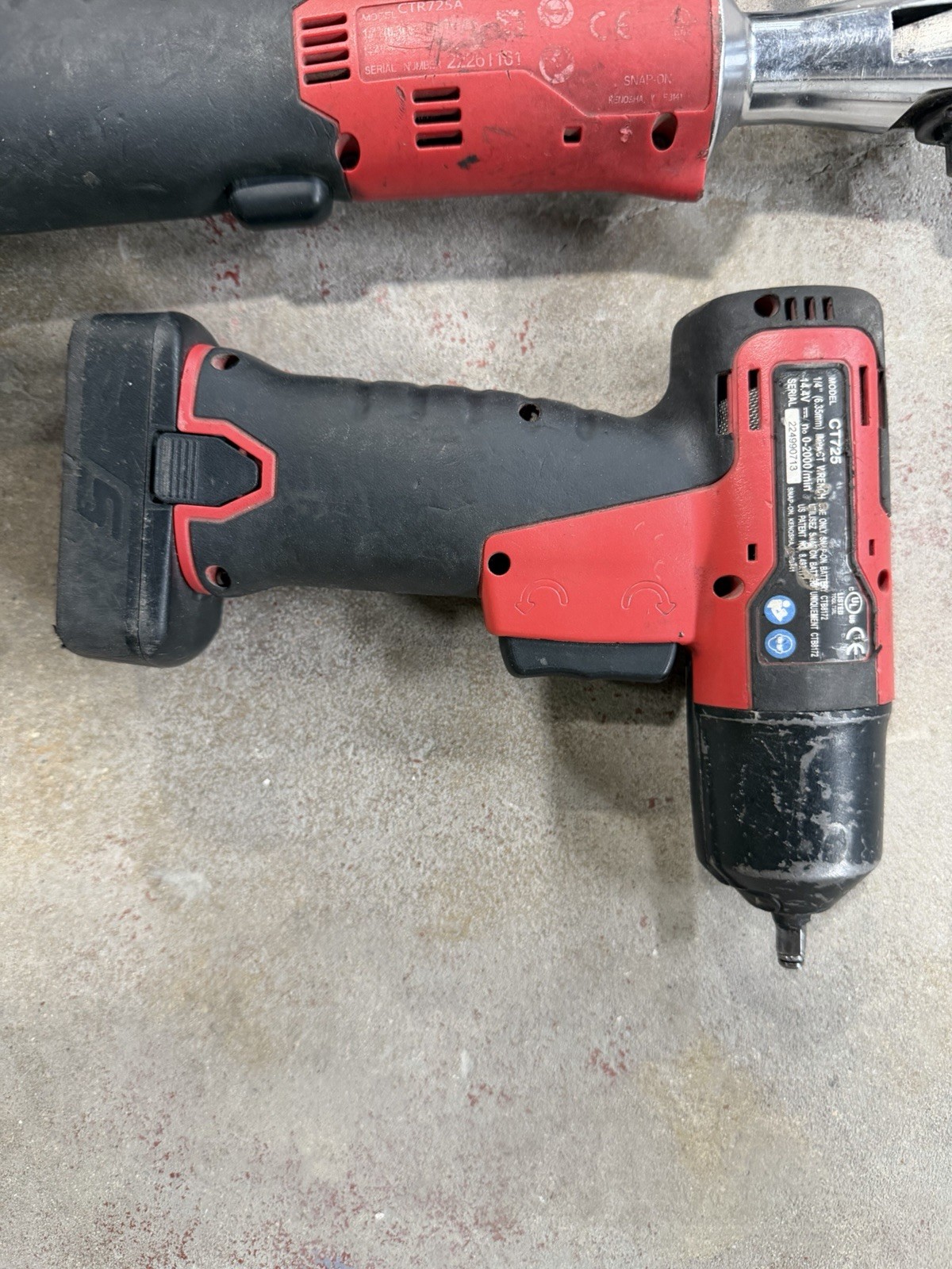 Snap-on CTR725A CTR725 CTR726 14.4V Impact Driver & Ratchet Set Red/Black