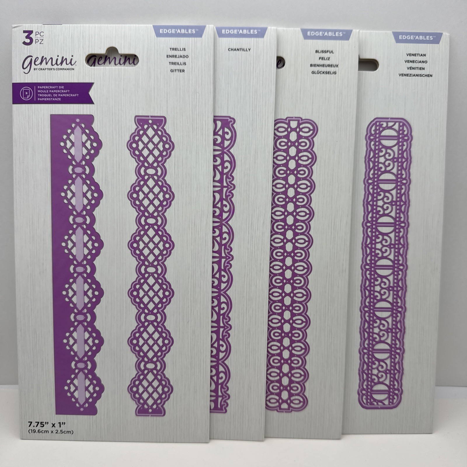 Gemini Edge’ables Cutting Dies Lot Of 4 Trellis Chantilly Blissful Venetian New