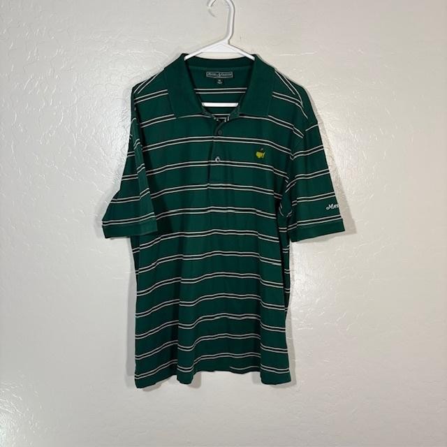 Masters Tournament Shirt Polo Mens XL Green Stripe Golf Augusta National
