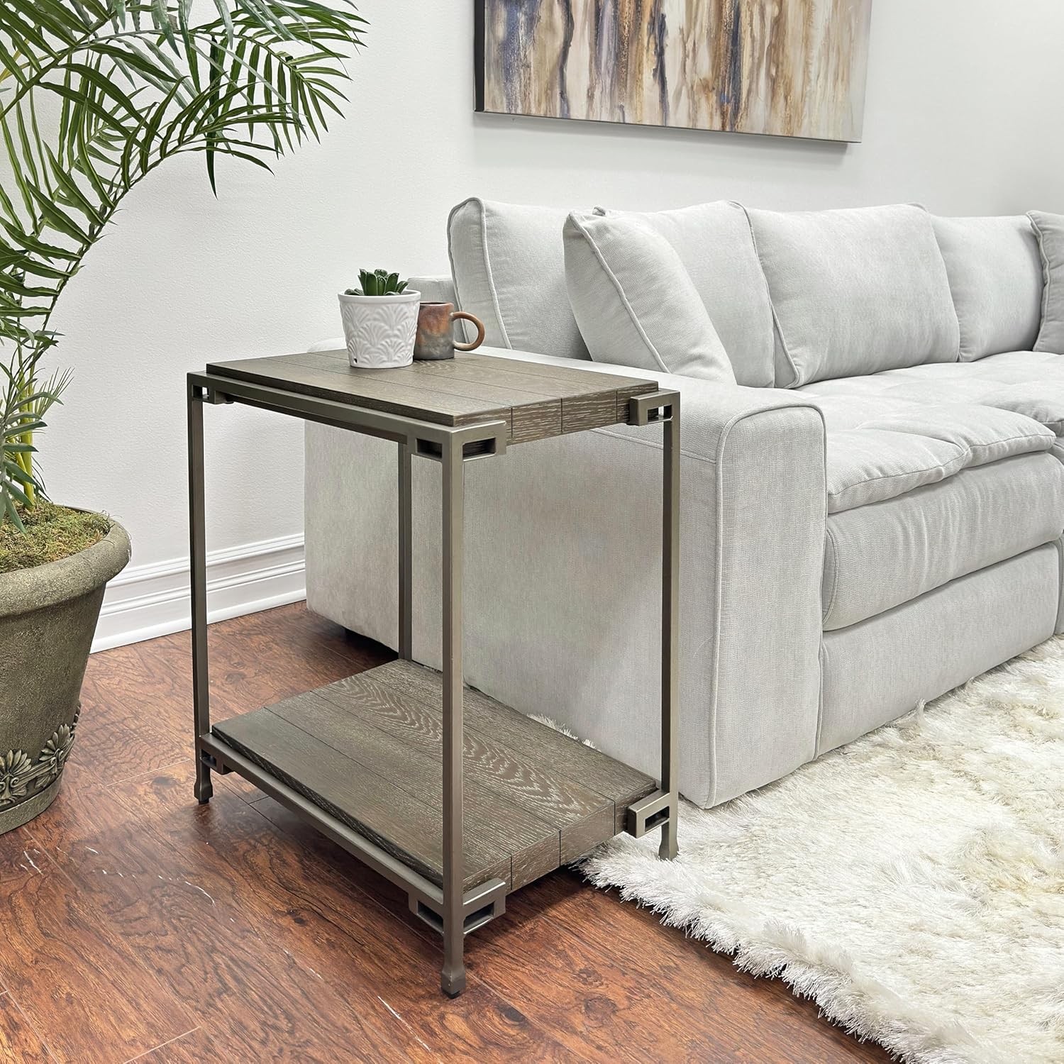 Corbeta Living Room Side Tables Aged Graphite