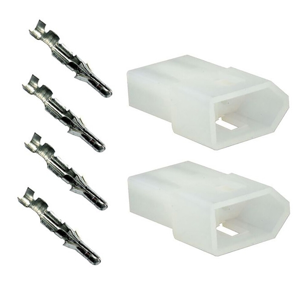 Molex Male 2 Pin Arcade Pinball Plugs with Pins - .093 - Set of 2