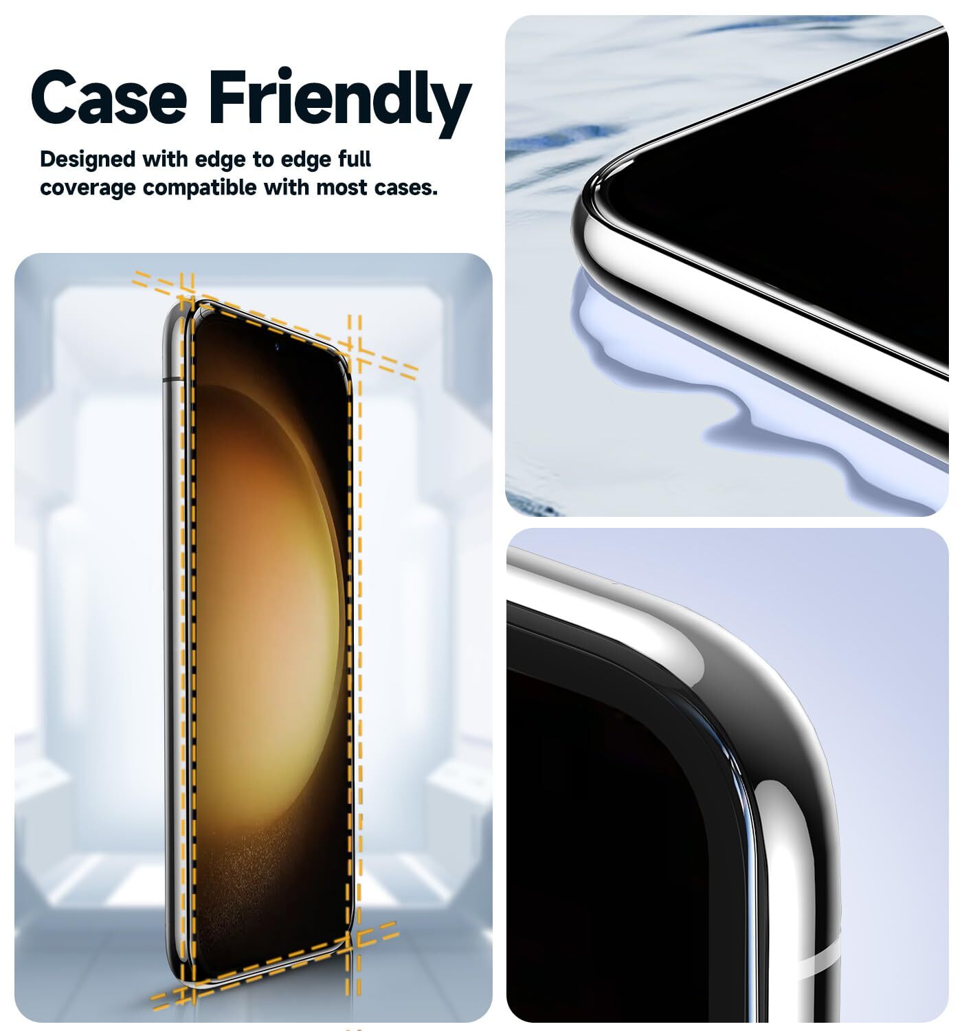 MAGIC JOHN For Samsung Galaxy S23 Plus Tempered Glass Screen Protector 2Pack