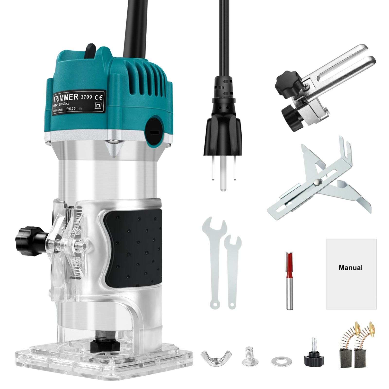 800W Electric Wood Router Tool 30000RPM Compact Palm Trimmer Woodworking 110V US
