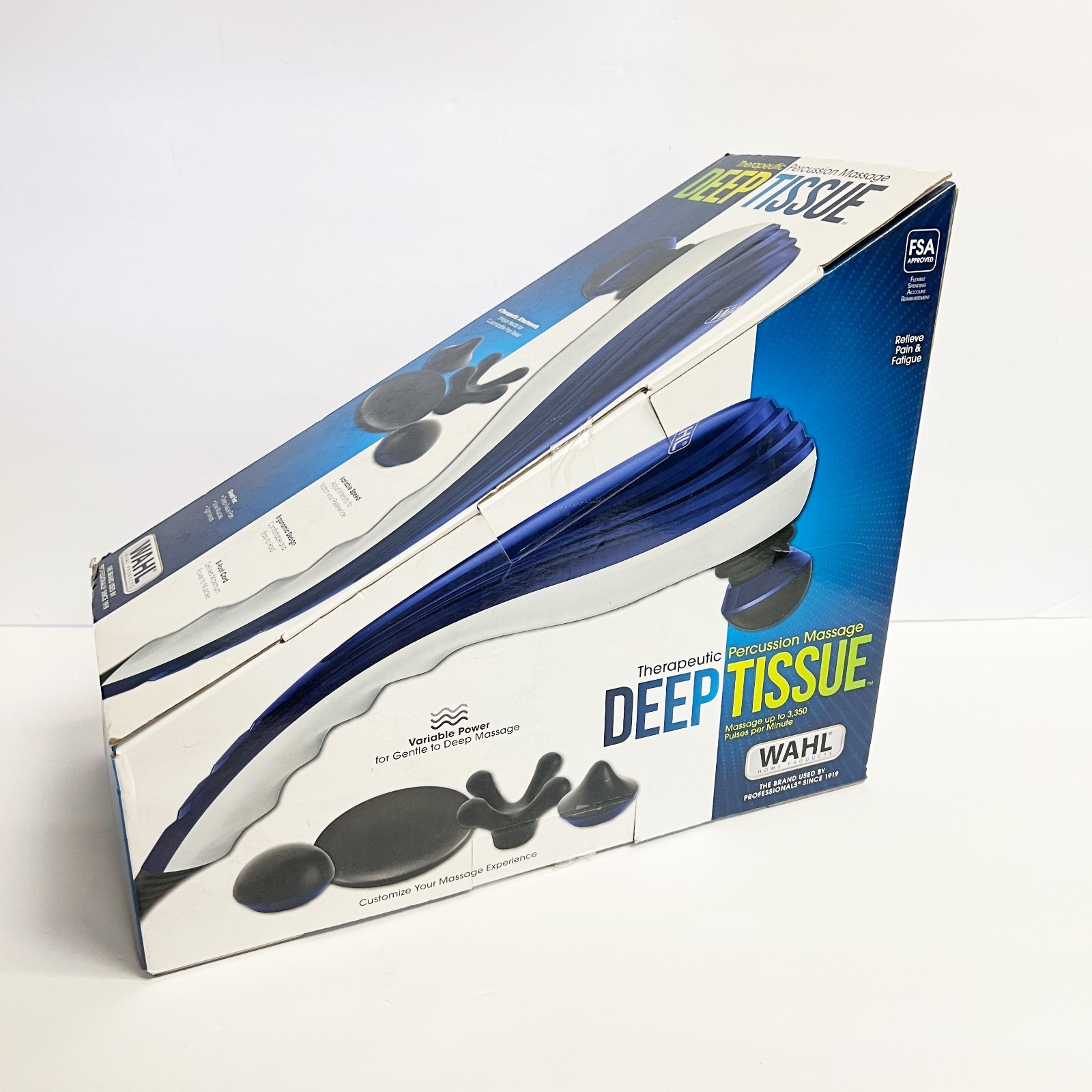 WAHL Deep Tissue Massager & 4 Attachment Massage Heads NEW