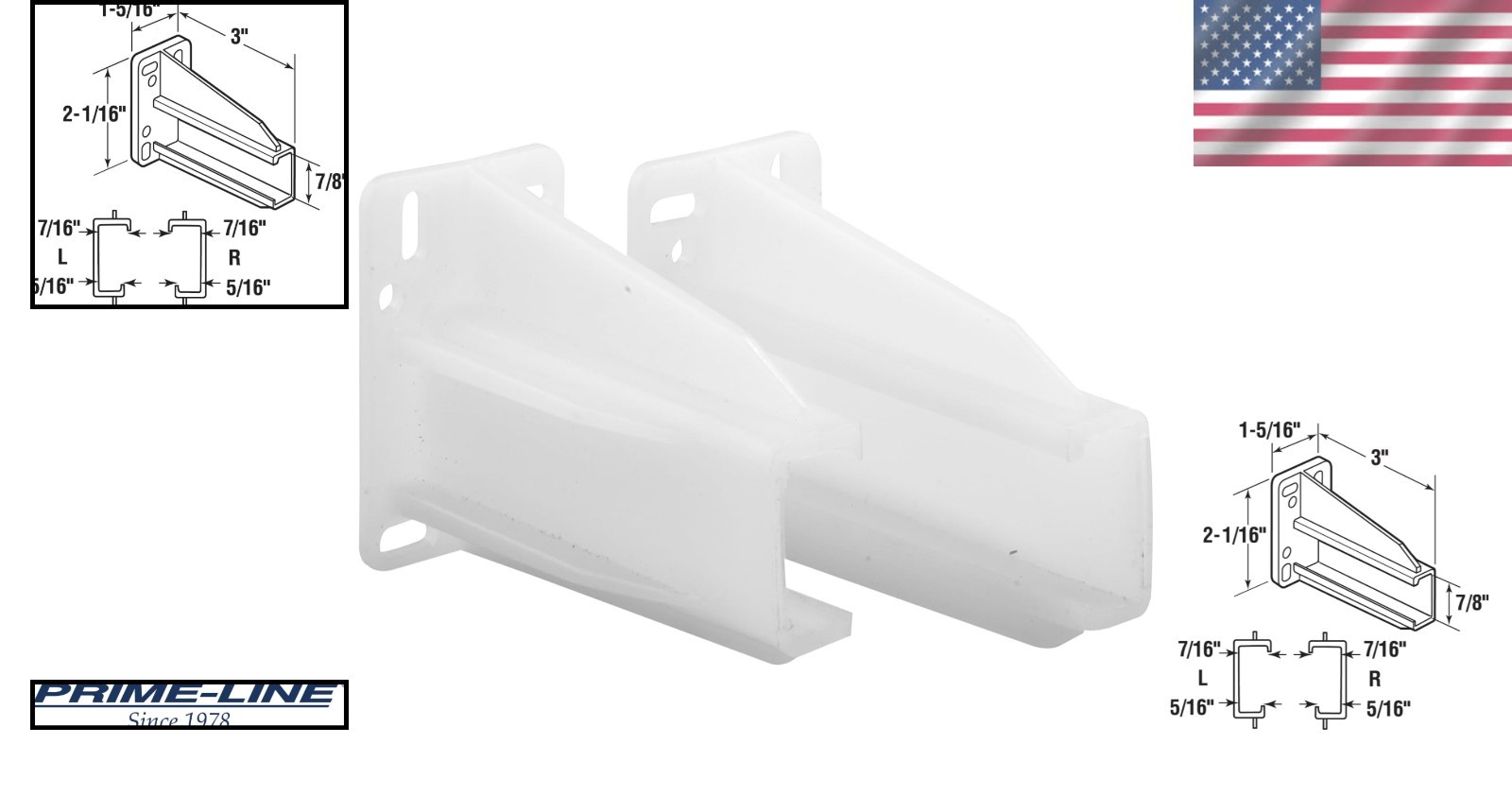 Durable Plastic Rear Drawer Track Back Plates - Aligns & Supports Glides, 75 lbs