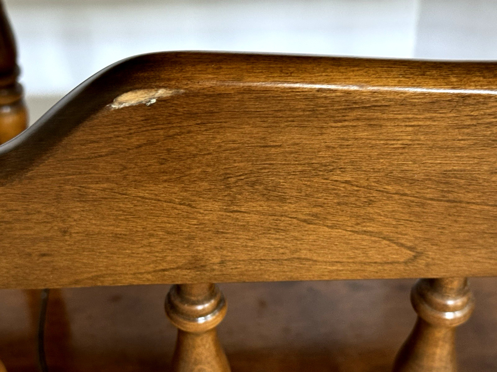 Vintage Nice Ethan Allen Gossip Bench Telephone Table Solid Maple Wood Colonial