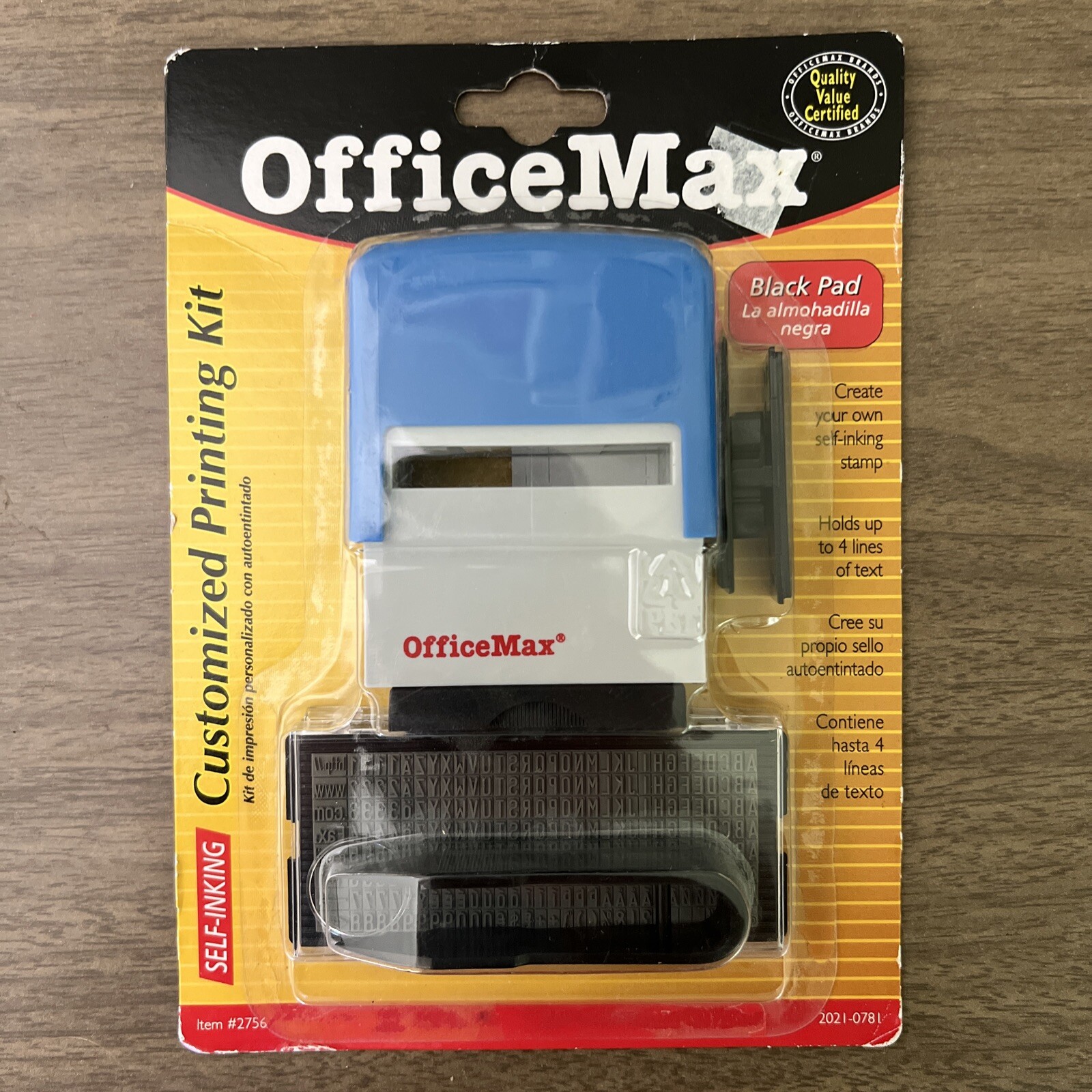 NEW Office Max Custom Print Kit and Premium Stamp Pad Self Inking