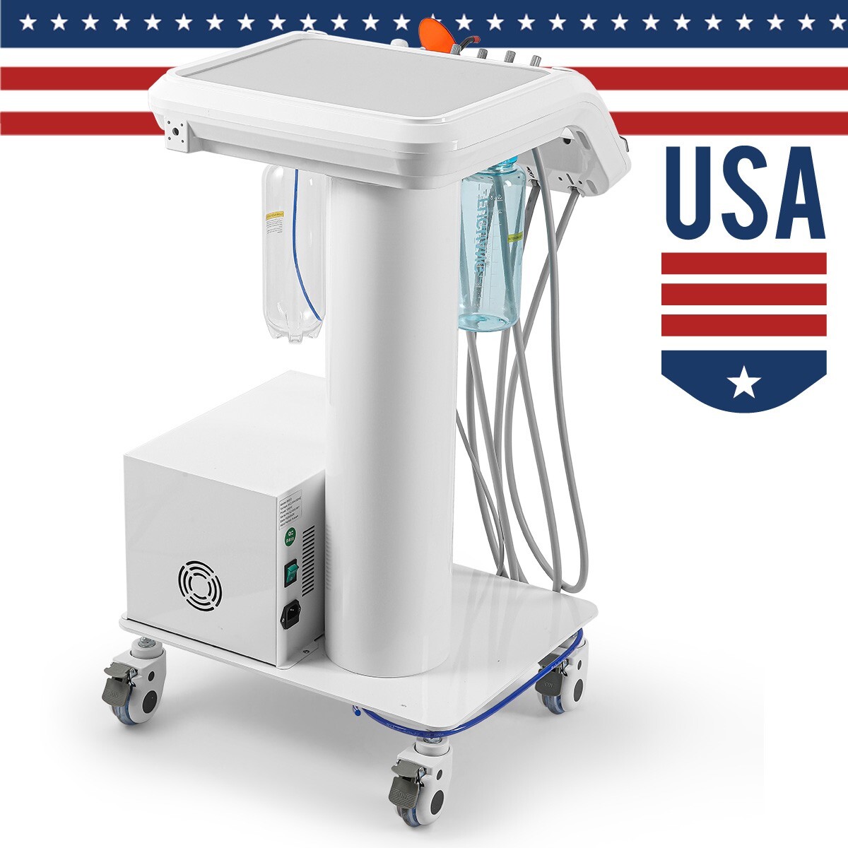 Portable Dental Delivery Unit Syringe Suction Turbine With Air Compressor UPS