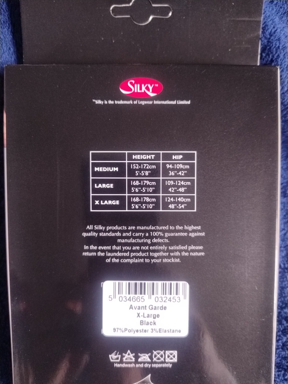 Scarlet by Silky Avant Garde Tights, Size XL in Black