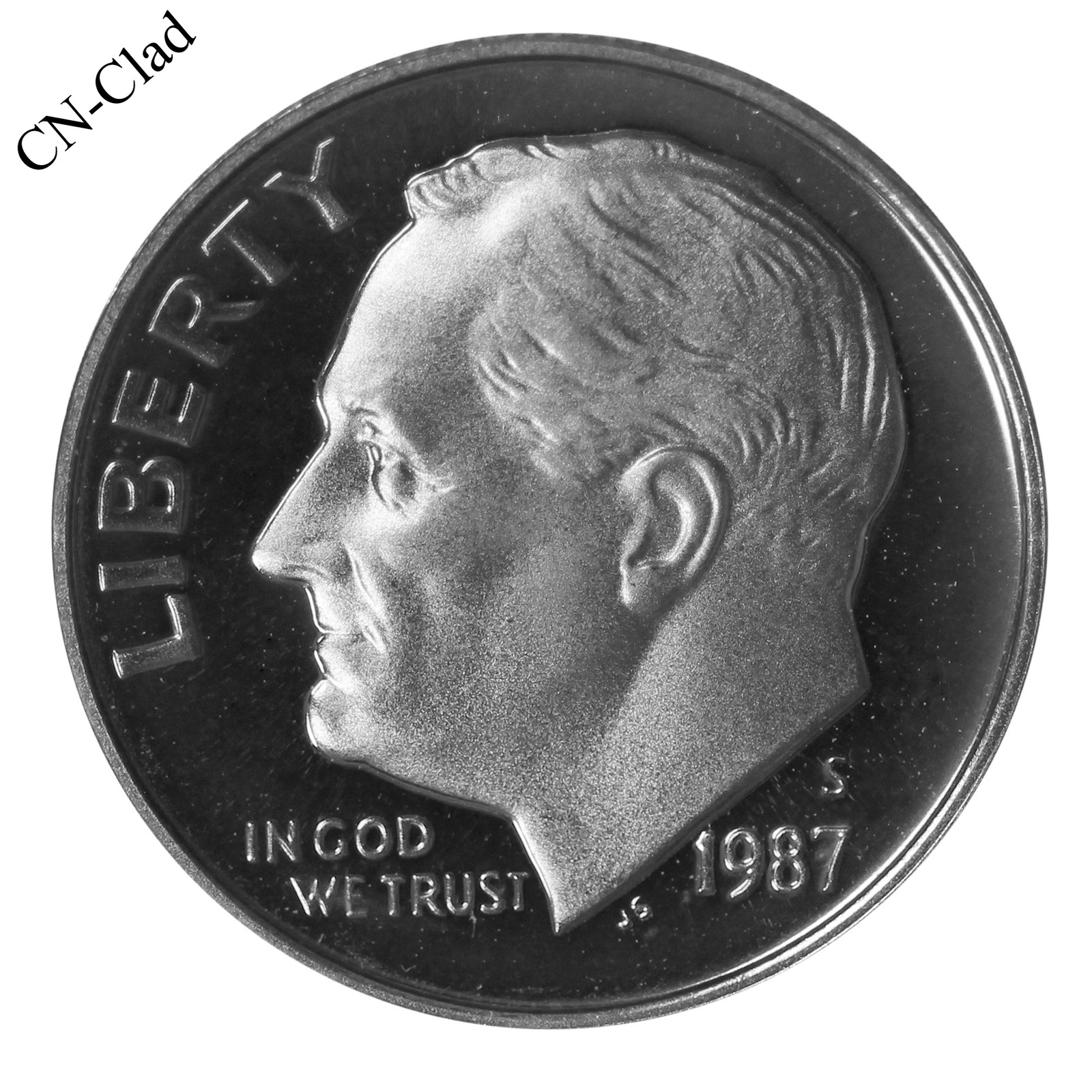 1987 S Roosevelt Dime 10c Gem Deep Cameo Proof CN-Clad US Coin